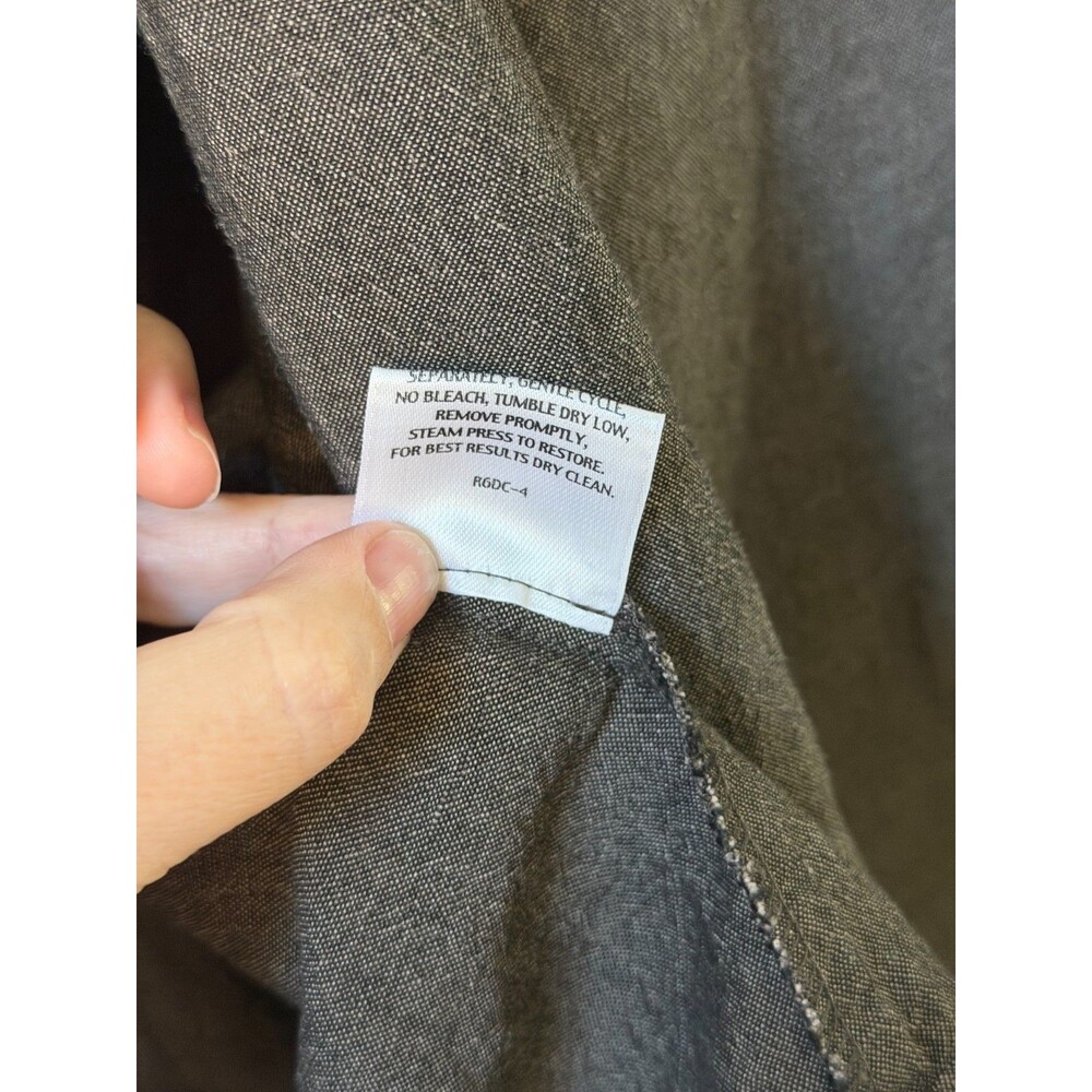 Eileen Fisher Jacket Womens Petite Large Brown Linen Blend Kimono Tie Front - Picture 10 of 10
